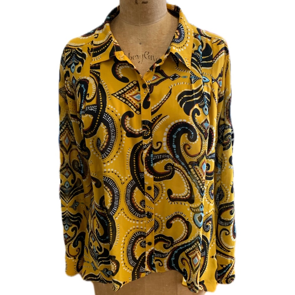Nicole Miller Chiffon Multi-Colored Top